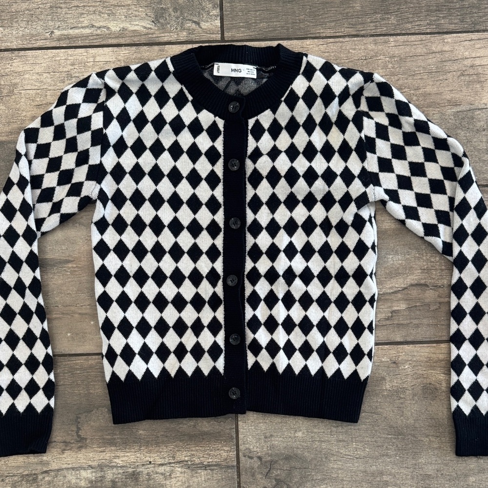Mango Black and White Knit Sweater